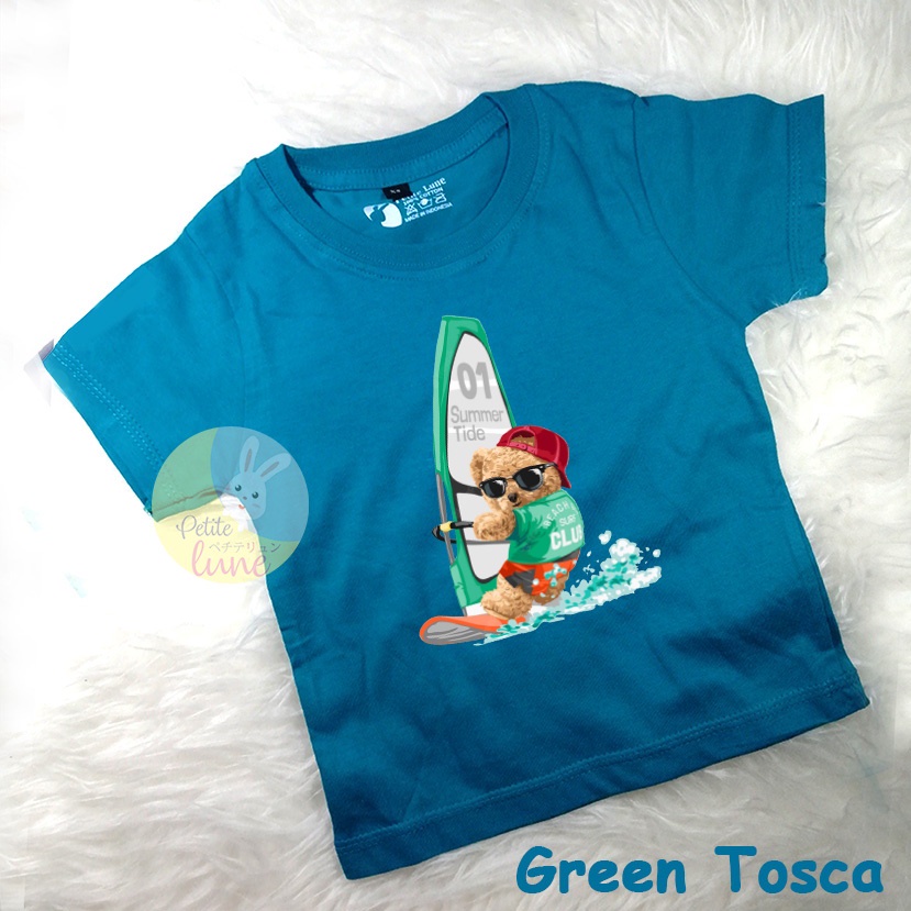 Kaos Anak Laki Laki Cowok oshkosh Surf Teddy Bear Cewek Unisex PREMIUM Murah Branded Polos Warna Set