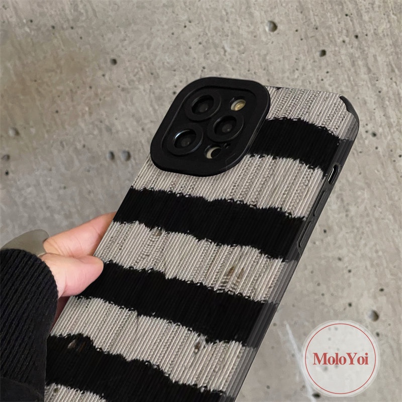 Soft Case TPU Motif Garis Retro Untuk iPhone 7Plus 8Plus 11 Pro Max XR 12 13 14 Pro Max X XS Max