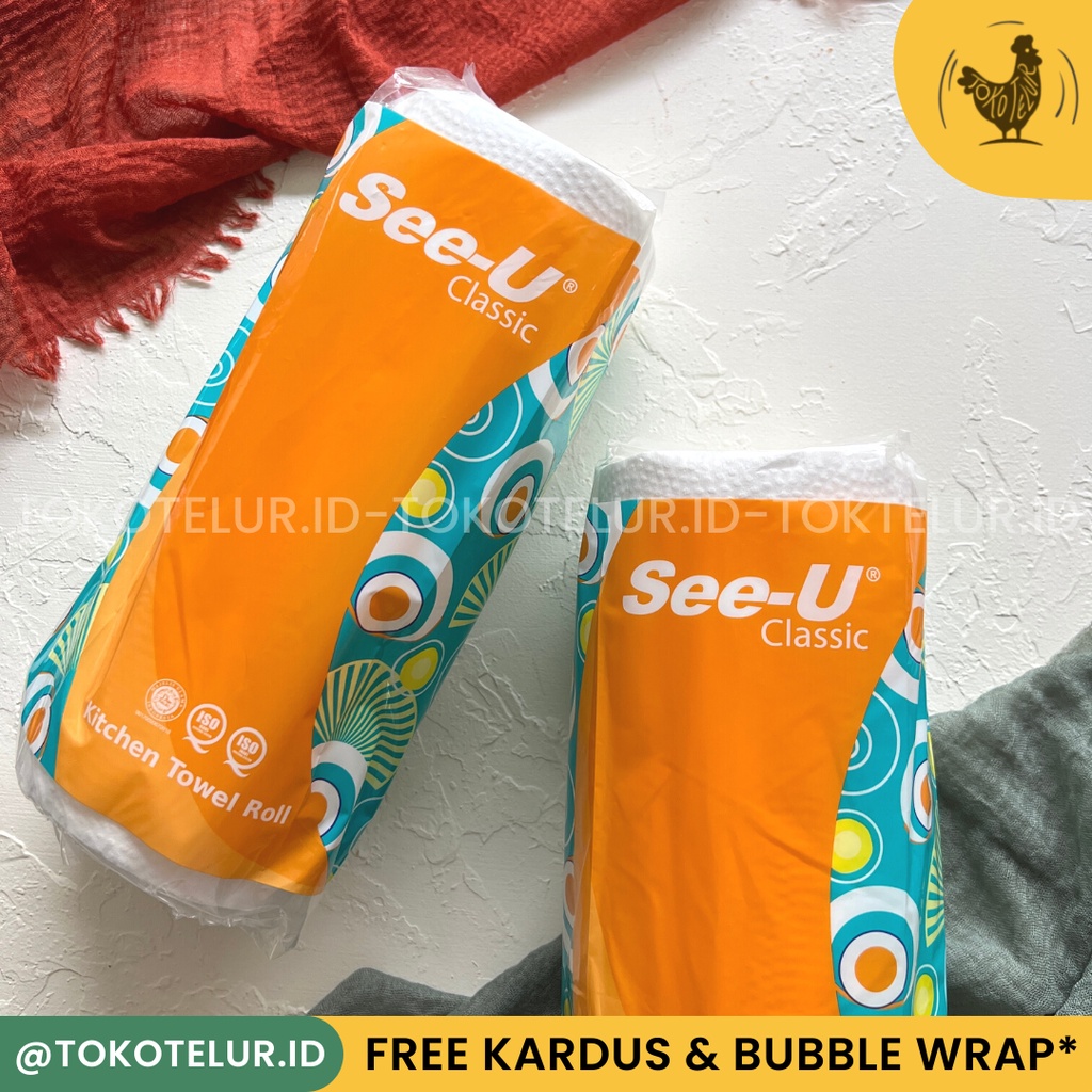 SEE-U - Classic Kitchen Tissue Towel Roll/Tisu Dapur 1ply 130s lembar