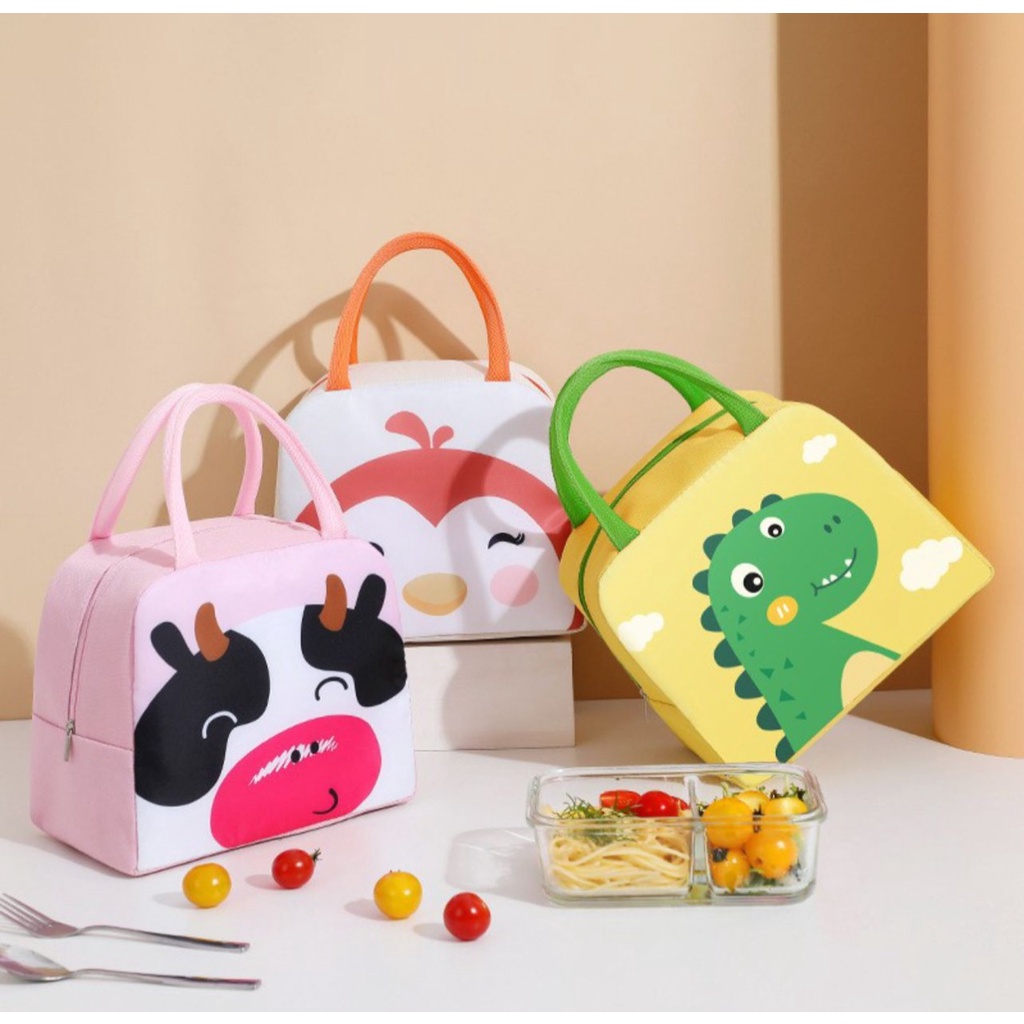 T24 - Keola Kids Waterproof Cooler Bag Character / Tas Bekal Makanan Anak / Cooler Bag Children Lunch Box Aluminium Foil