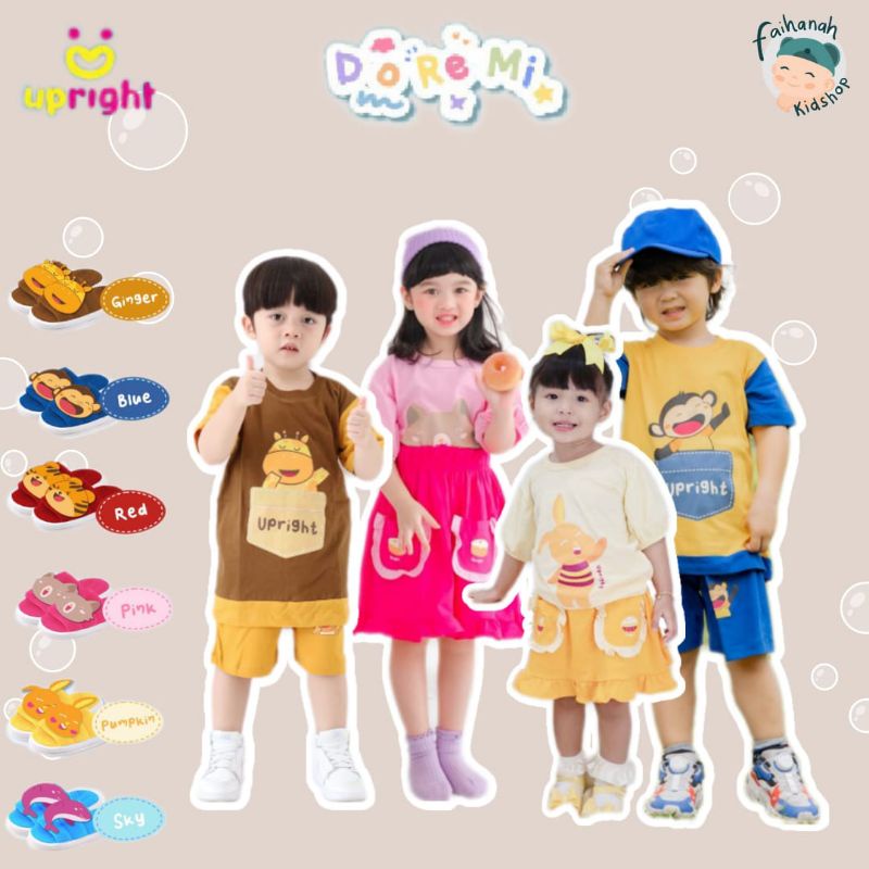 Setelan DoReMi Baby Set Free Flip On Sandal/Setelan Baju Anak Upright 1-5T/ Setelan Baju Anak Murah 