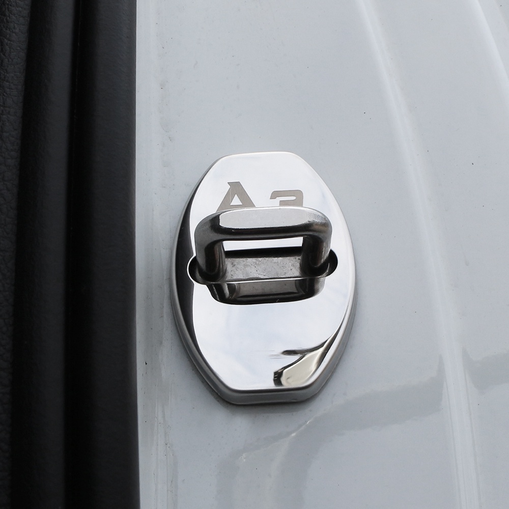 4pcs Cover Pelindung Kunci Pintu Mobil Bahan Stainless Steel Anti Karat Untuk Audi A3