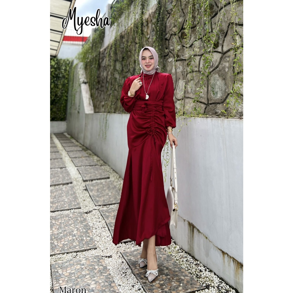 GAMIS SERUT KONDANGAN MYESHA DRESS PESTA NIKAHAN POLOS