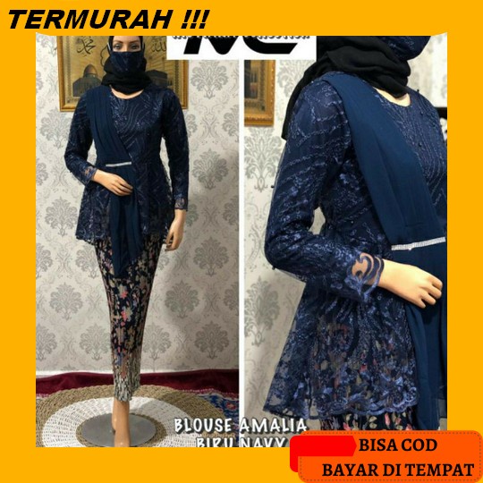 Kebaya Alexuez 0970,0958 Bordir Organdi/Kebaya Hitam/Kebaya Jumbo/Baju Kebaya Brukat/Atasan Kebaya M