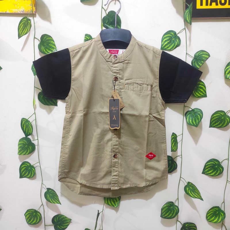 BAJU KEMEJA KOK KEMKO ANAK LENGAN PENDEK KOMBINAS COTTON TWILLI ORIGINAL AGERA JUNIOR 3