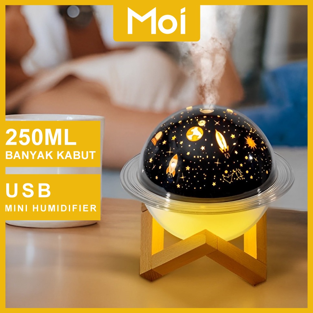 Moi 250ML Humidifier Diffuser Air Purifier Aromaterapy | Beautiful Night Light Planet Design