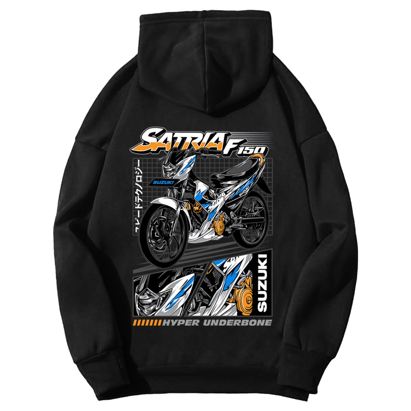 HOODIE FLEECE SUNMORI MOTOR SATRIA F 150 BLUE BANGKAOS