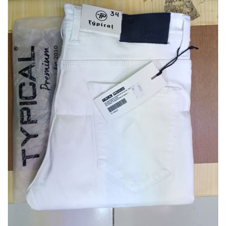 Jeans Putih Pria Celana Panjang Jeans Skinny Pull Midwaist Street Style