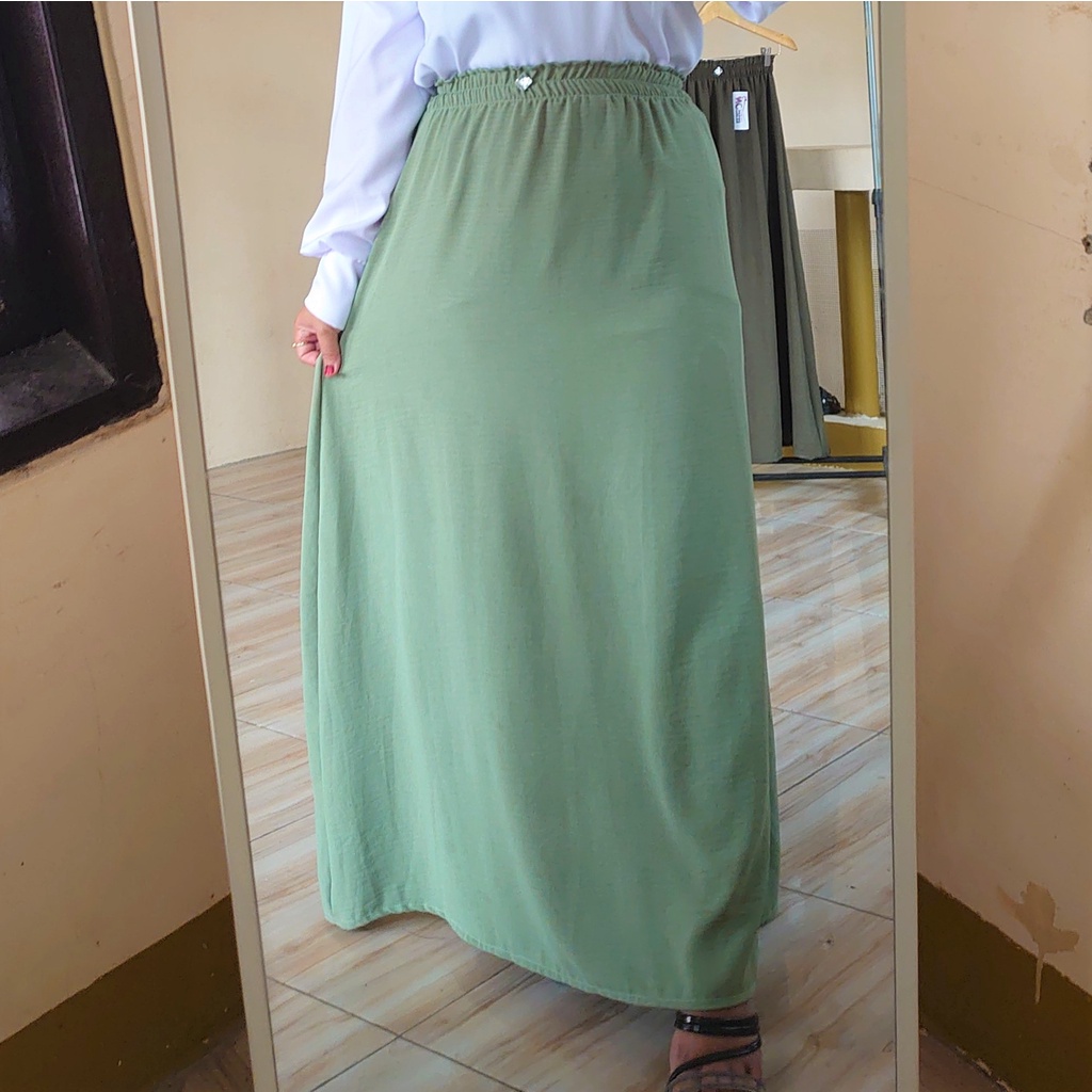 Realpict✅ ROK HIGHWAIST PAYUNG ~ Crinkle Airflow Premium / All Size L-XL Bb 49-70kg / Warna Seri Pilihan bawahan kasual muslimah/pernikahan/malam formal