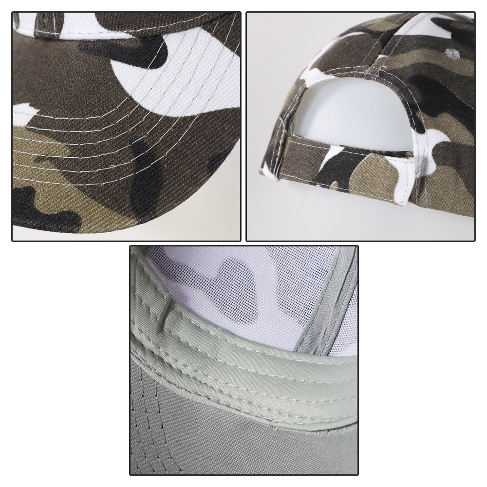 Topi Trucker Baseball Camouflage Army Summer Hat - S8R - Gray