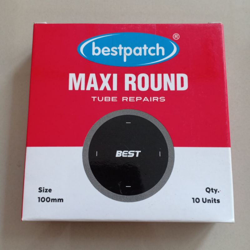 Bestpatch Maxi Round 100mm 1 Box isi 10pcs - Karet Tambal Ban Dalam - Best - Bestpatch