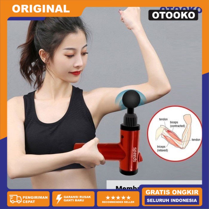 Alat Pijat Getar Portable Fascial Massage Gun Mini Terapi Relaksasi 4 - Hitam
