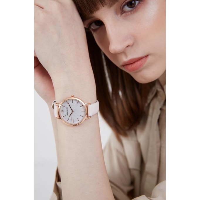 Berrybenka - Jam Tangan Kulit Wanita Sophie Calya pattern Watches - Beige,ONE SIZE