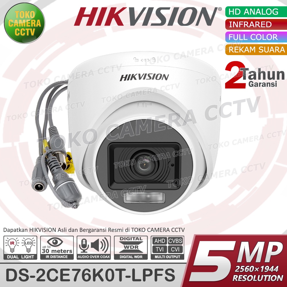 PAKET CCTV HIKVISION 5MP DUAL LIGHT AUDIO COLORVU 8 CHANNEL 5 KAMERA