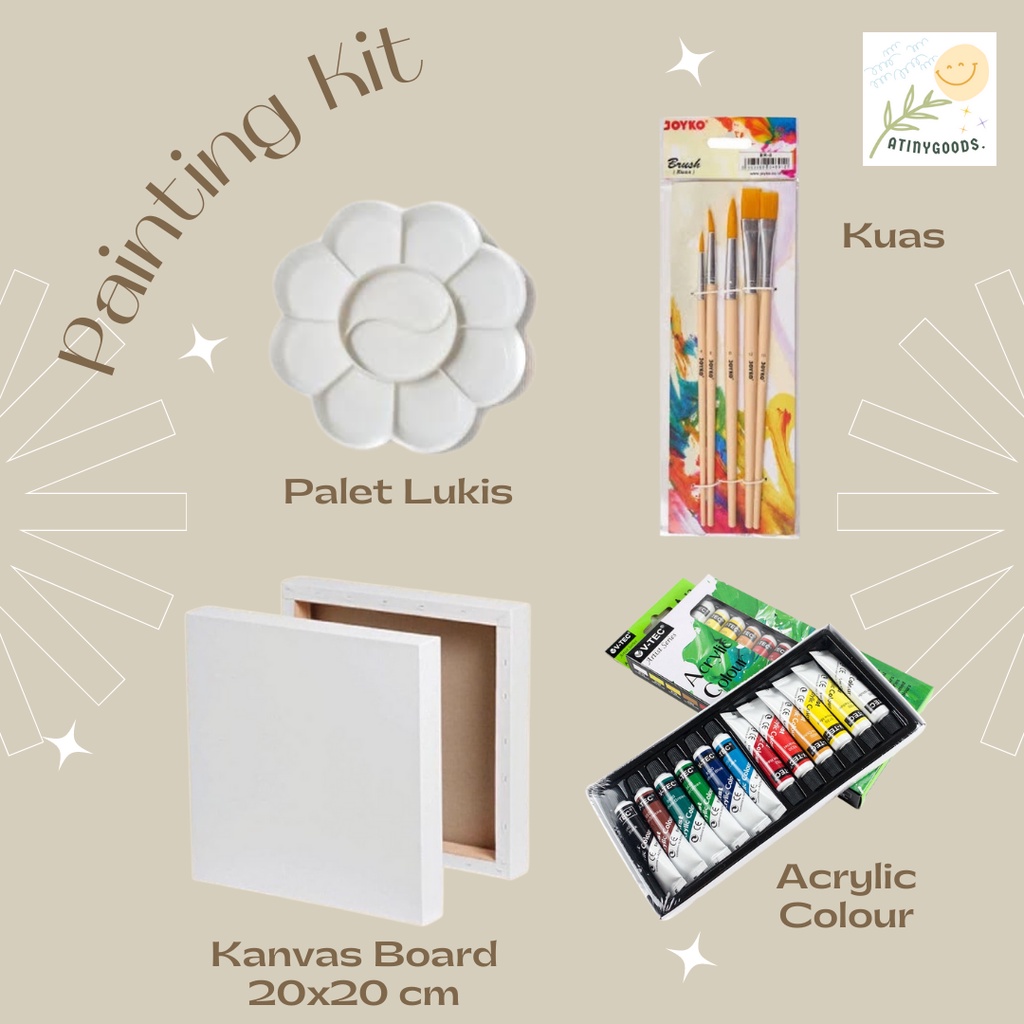 

Painting Kit Lengkap / Paket Melukis Kanvas Murah by atinygoods