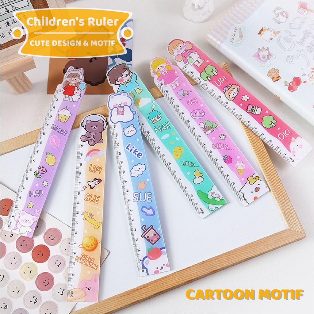 MSY PENGGARIS BERANEKA MOTIF 15CM / PENGGARIS LUCU 15CM