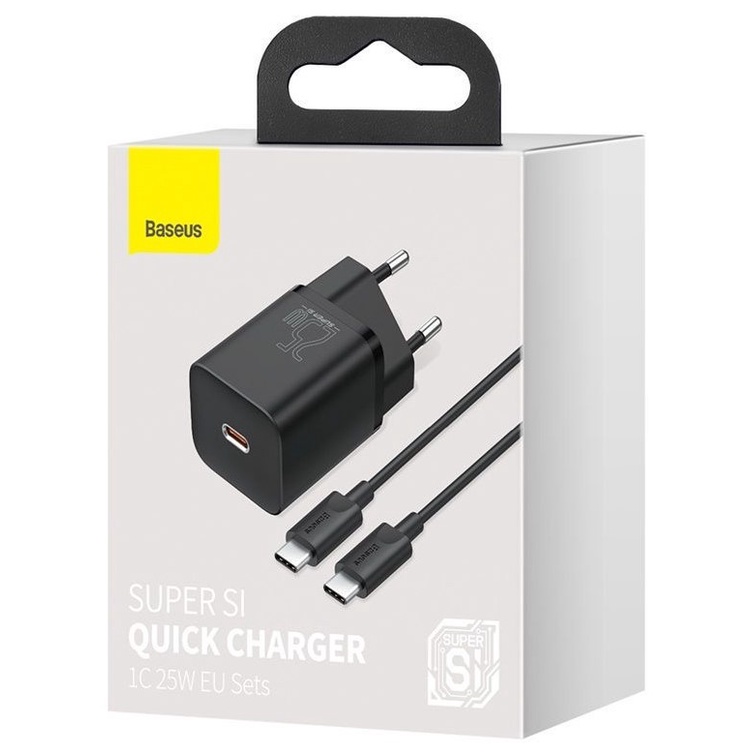 Baseus Super SI Quick Charger 1C White Bundling Data Cable USB-C to Lightning 1m 20W 25W Garansi Resmi