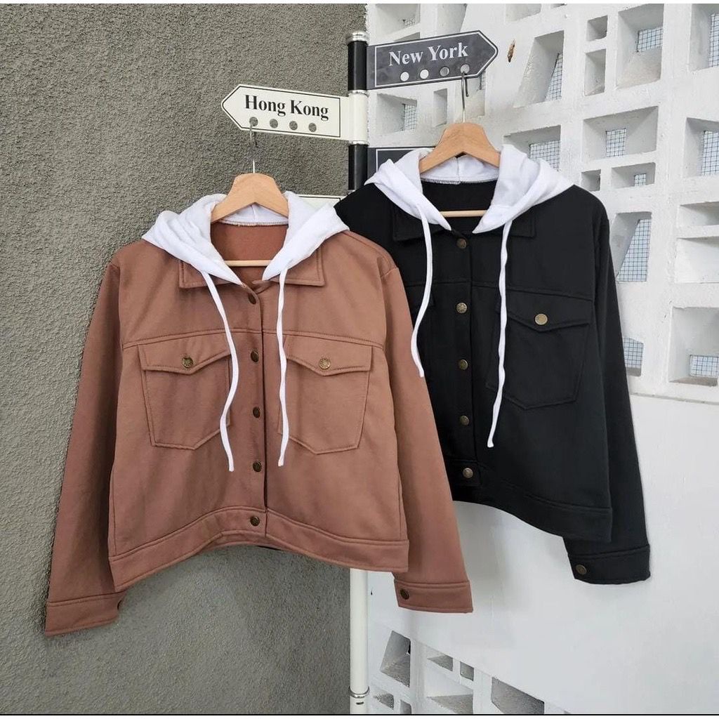 JAKET LIVIE HODIE SWEATER WANITA OVERSIZE CREWNECK BAHAN FLEECE