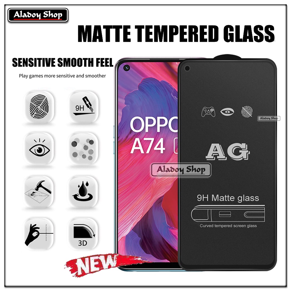 Oppo A74 5G PAKET 2IN1 Tempered Glass Matte Anti Glare Full Layar dan Tempered Glass Kamera