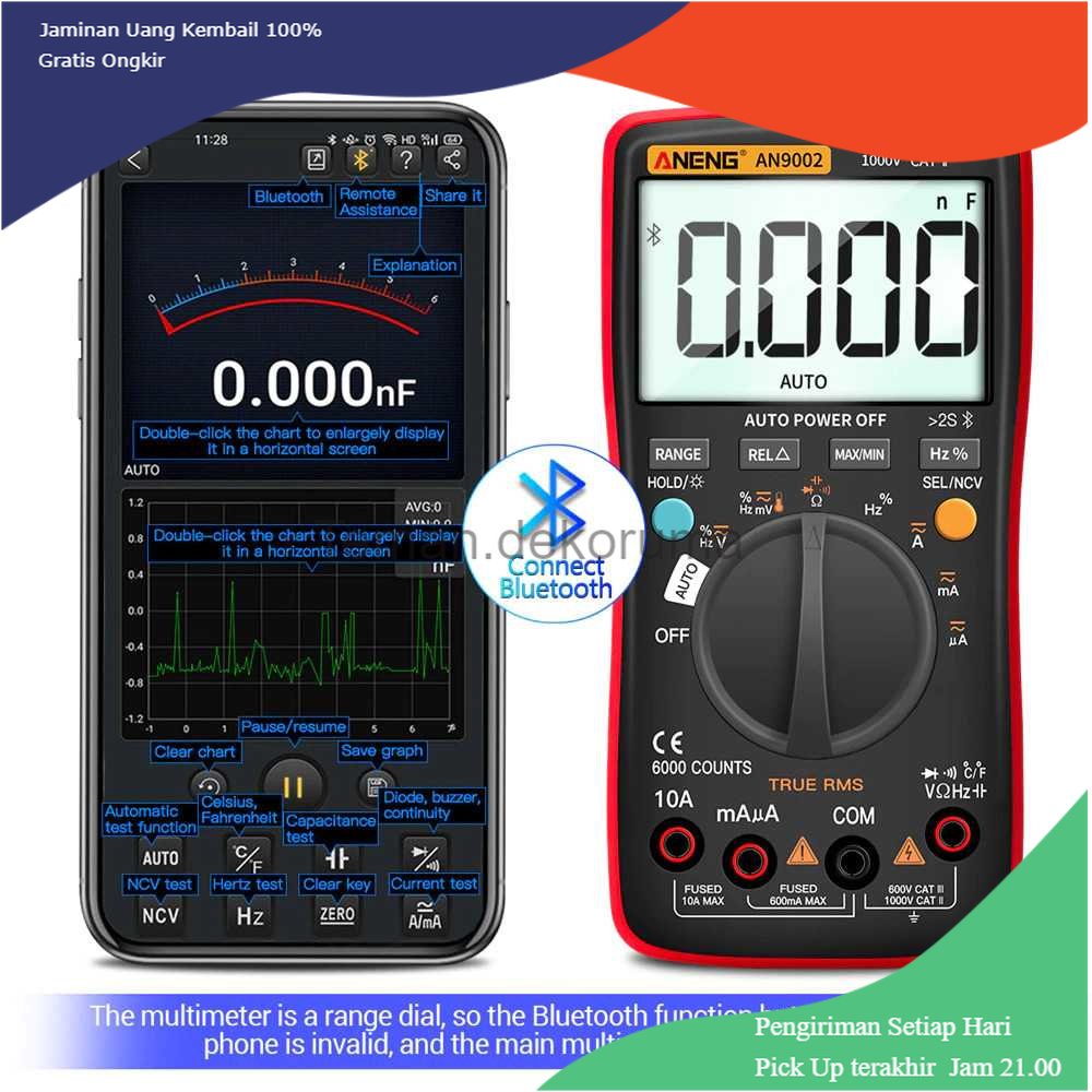 TD - PR2 ANENG Digital Bluetooth Multimeter Voltage Tester - AN9002