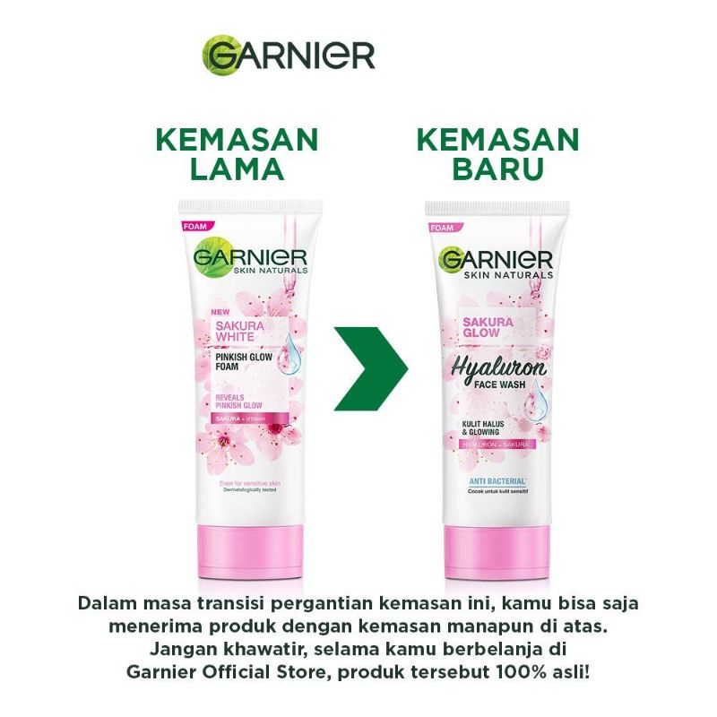 Garnier Hyaluron Face Wash 100gr Sakura Glow