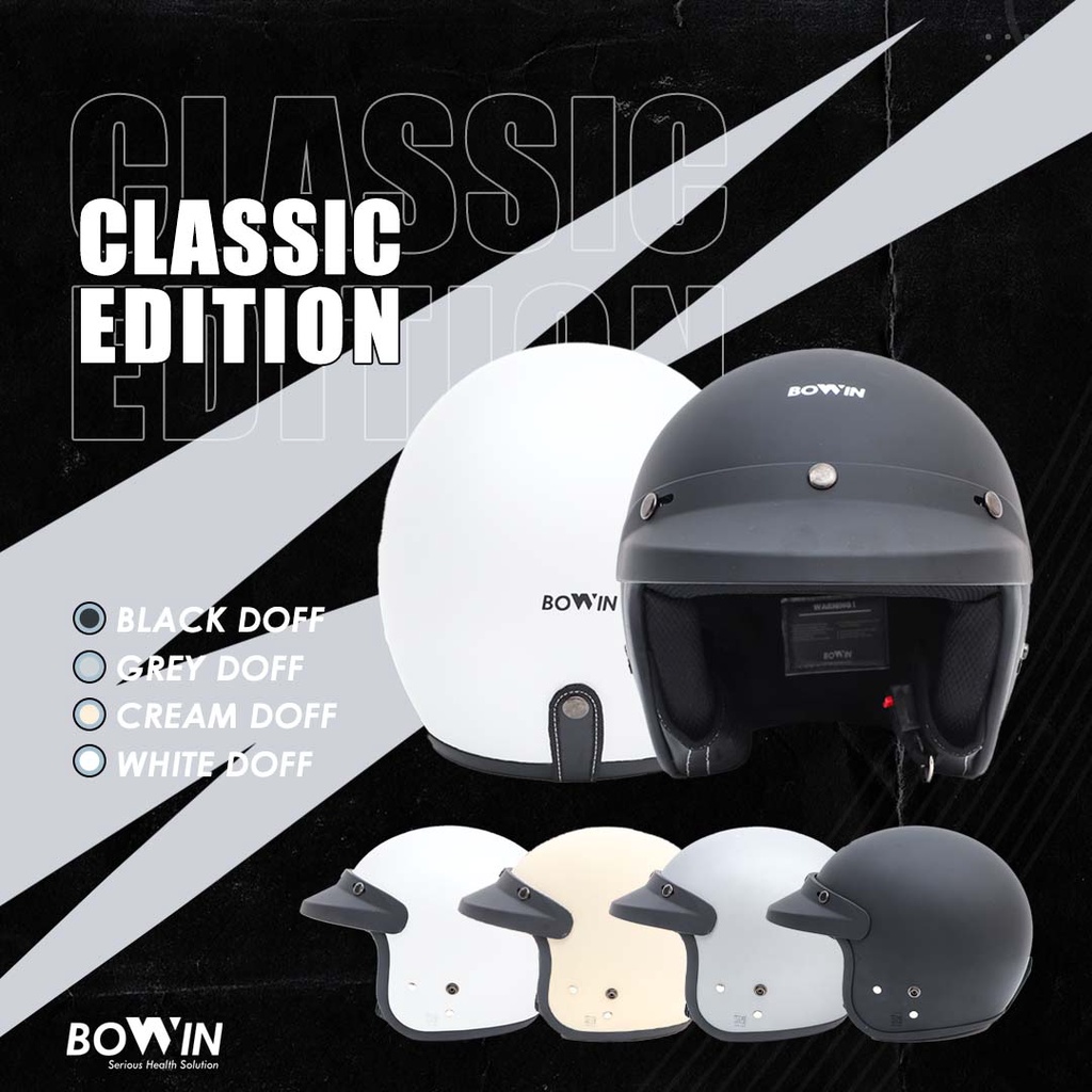 Bowin Helm Bogo Premium SNI  (Helm SNI / Helm Half Face / Helm Retro / Helm Bogo)
