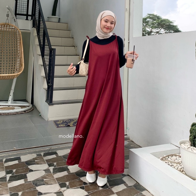 JISOO OVERALL OUTER DRESS POLOS KOREAN LOOK MAYUNG MUSLIM JUMBO XXL BIGSIZE MURAH MODELLANO