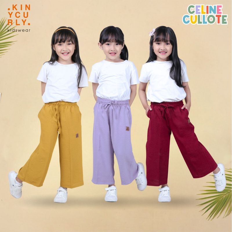 Celana Celine Cullote KinyCurly/Celine Kulot Anak Perempuan Usia 1-6 Tahun