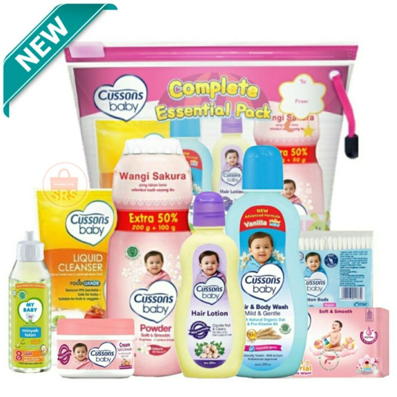 8 in 1 | 7 in 1 Cussons Baby Fun Bathing Pack + Telon Cussons Large Bag , Gift Set Bayi, Kado Bayi, Set Bedak Bayi