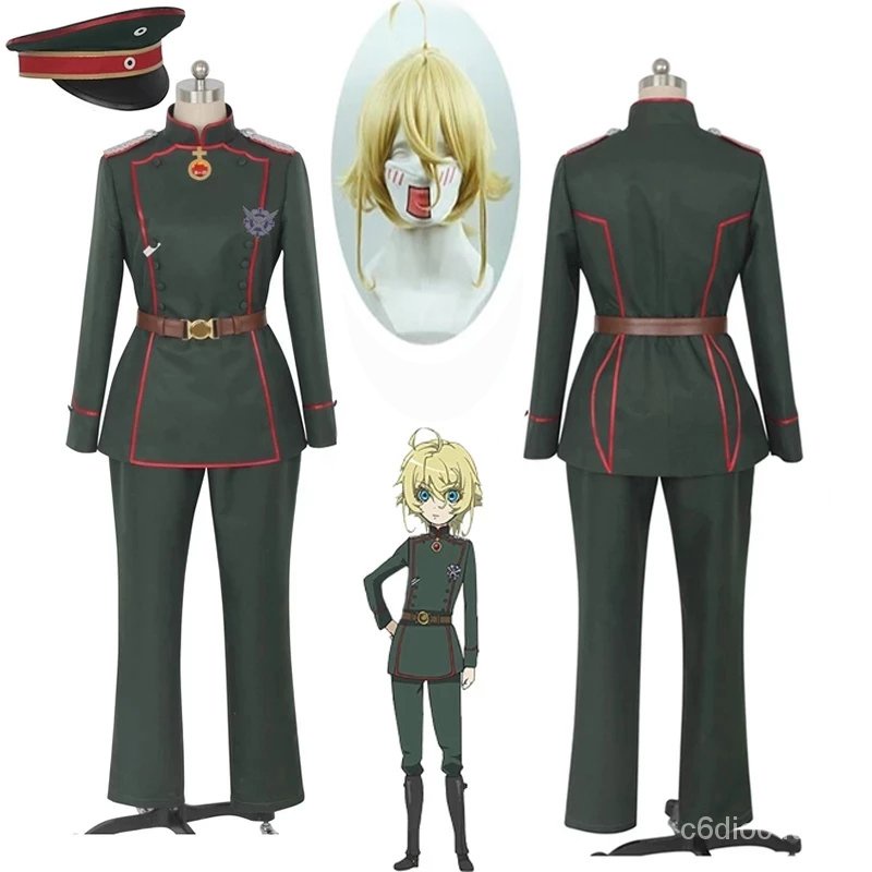 Anime Saga of Evil Tanya Tanya Von Degurechaff Cosplay Costumes Degurechaff Cosplay Wig Hat For Wome