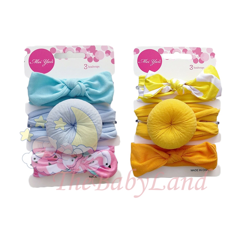 [1KG 23PCS] Kiddikiddo Set Bandana Bayi Dengan Model Ikatan Pita Turban Ball dan Bervariasi