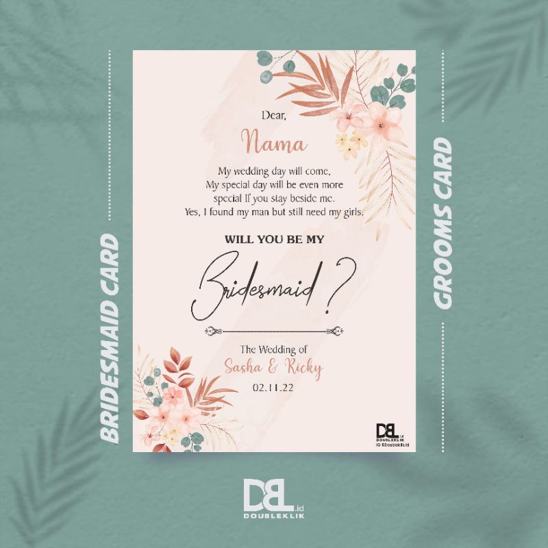 Bridesmaid Card / Kartu Bridesmaid