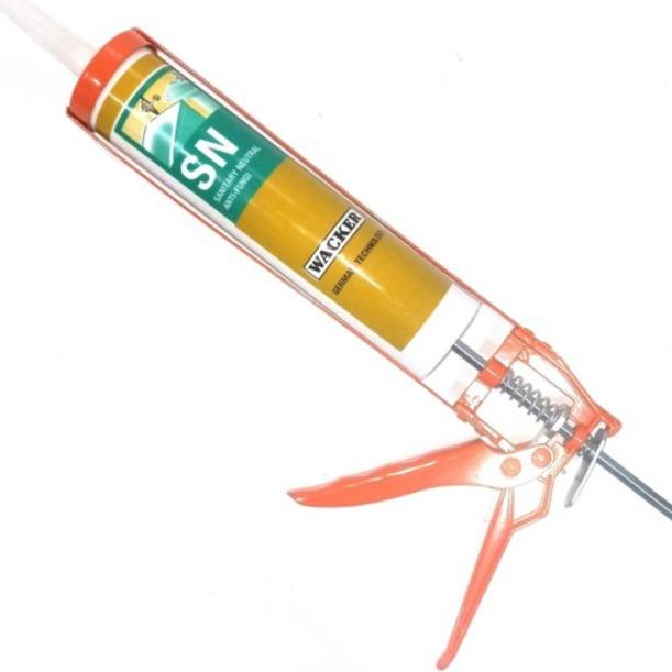 

Paket Lem Silicone Netral (Out Door In Door Use)+Gun Silicone Sealant - Bening Clear