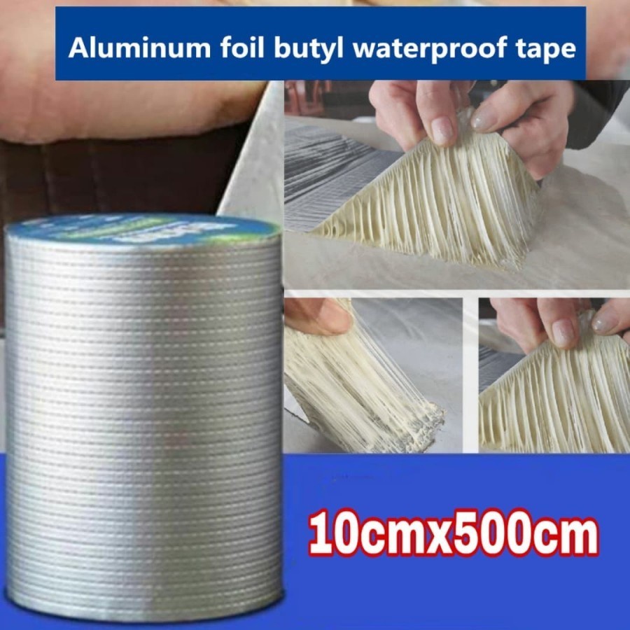 Lakban Aluminium Foil 10cm x 5m Lakban Anti Bocor Anti Air Waterproof