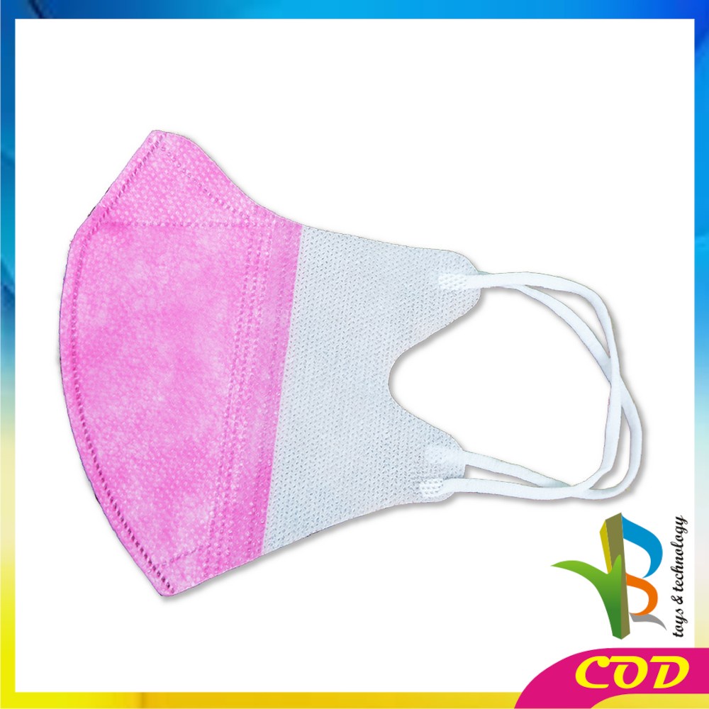 RB-C278 Masker Earloop 3 Ply Isi 10Pcs Masker Duckbil Warna Masker Tali Duck Bill Garis Dewasa Protective Mask