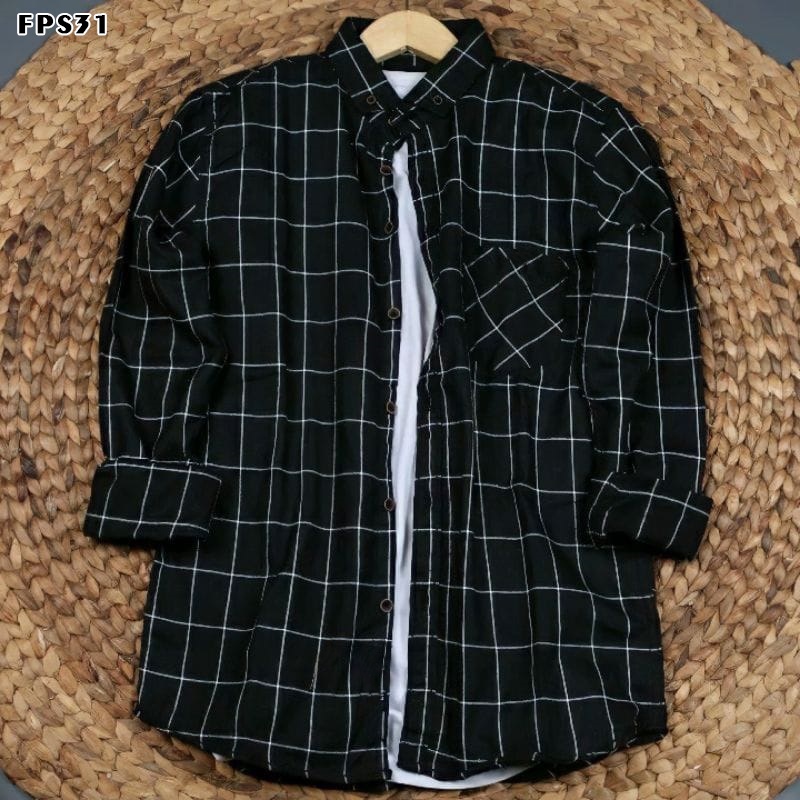 Kemeja Flanel Pria Kualitas Premium Lengan Panjang Unisex Hem Flanel Baju Flanel Pria Wanita