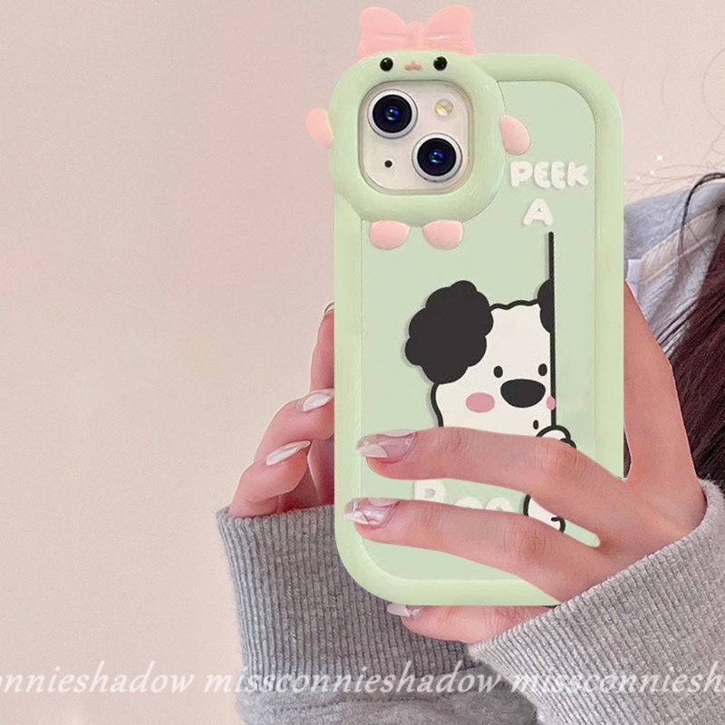 Soft Case Motif Kartun Peek a Boo Bear Puppy 3D Untuk iPhone 7 8 6 6s Plus 11 13 12 14 Pro MAX XR X XS MAX 14 Plus SE 2020