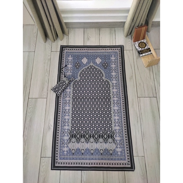 Sajadah Travel Sejadah Traveling pouch souvenir umroh Sajadah JUMBO Sajada Mukena Travel-Sajadah Abu hitam