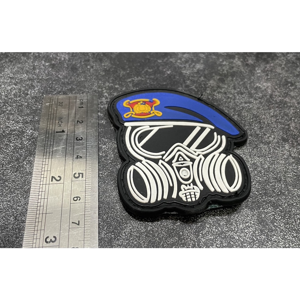 Patch Brimob (Skullo Baret) - Patch Velcro Brimob - Prepetan