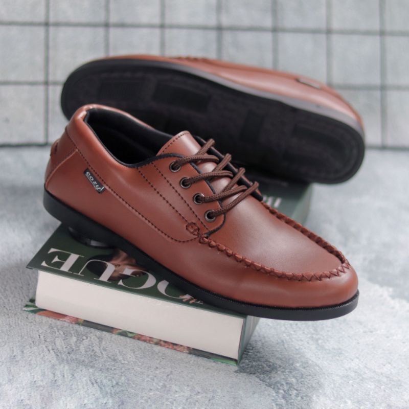 Sepatu Pantofel Kerja Formal Casual Kulit Sintetis Hitam Pria Xshoesbdg.id Monza