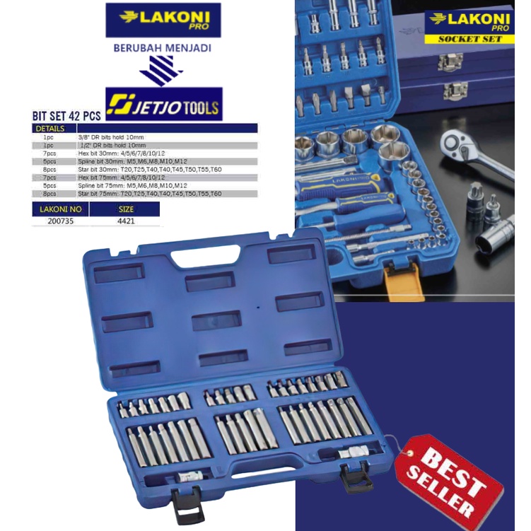 Mata Sock Bit / Bit Sets 42 Pcs Lakoni Pro 200735