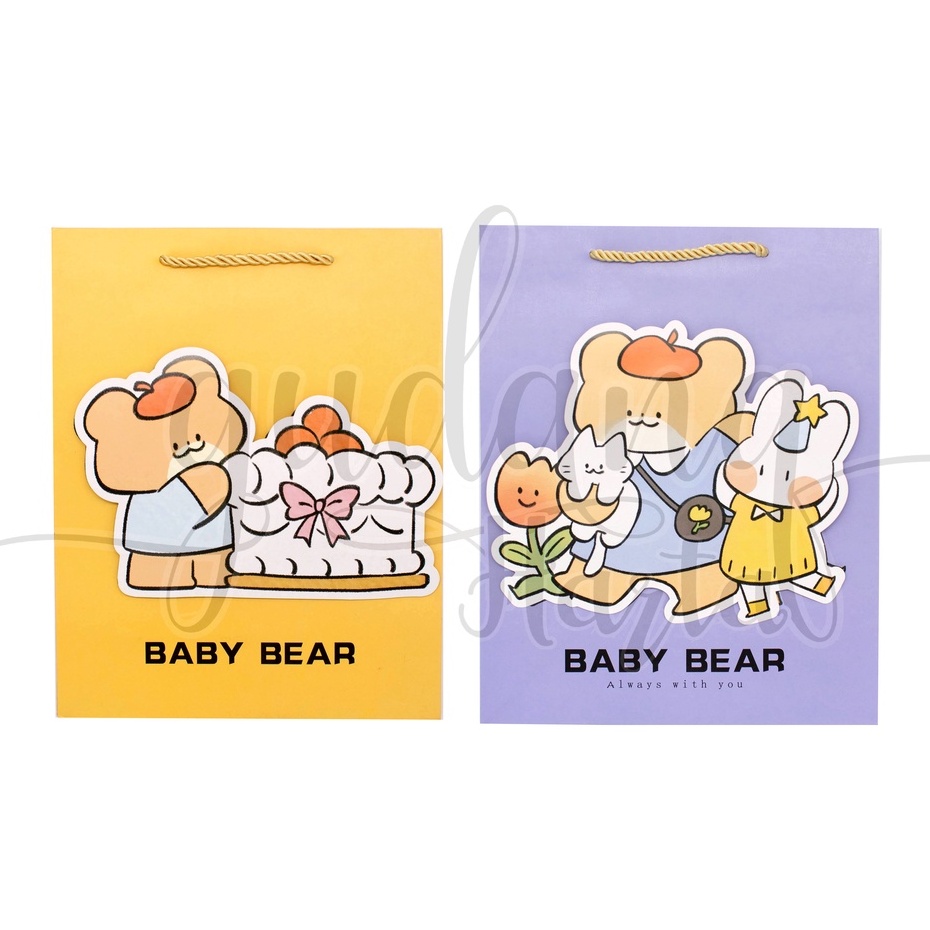 Paper Bag Baby Bear Timbul Tas Kado Motif Beruang Lucu Goodie Bag Simple GH 507119