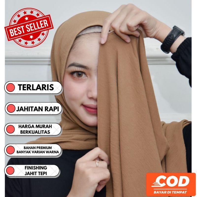 Promo Kekinian PASHMINA CRINKLE airflow tebal jumbo populer
