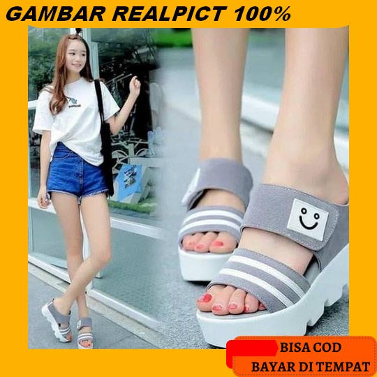 Sandal Wanita Wedges Modis Trendy Gaya Korea Import Kece Sepatu Sandal Wanita Wedges Wanita Sepatu W