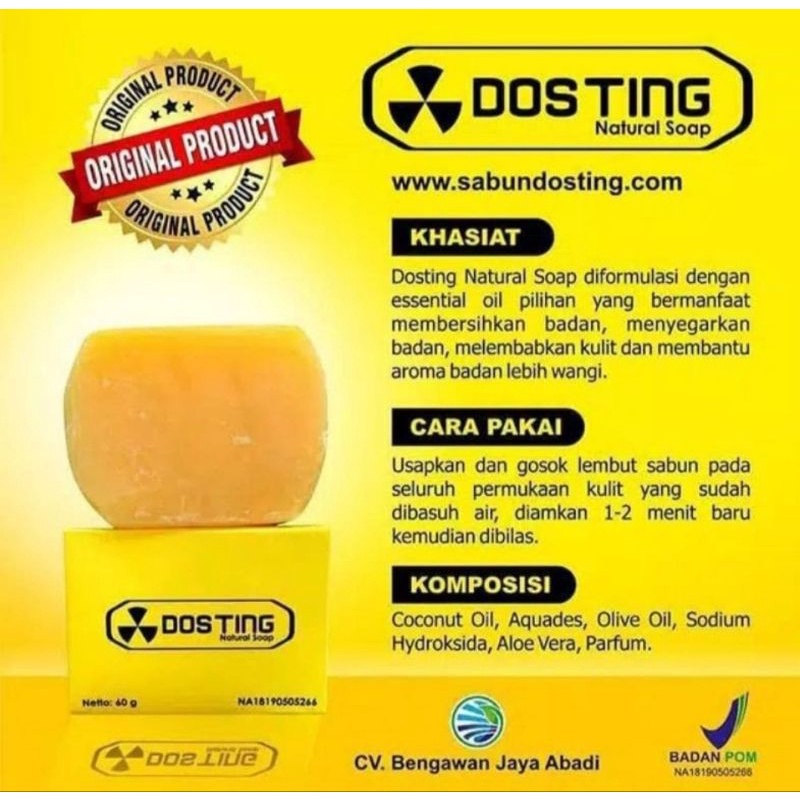 BPOM DOSTING SOAP SABUN &amp; HAND BODY LOTION PEMUTIH PENCERAH KULIT