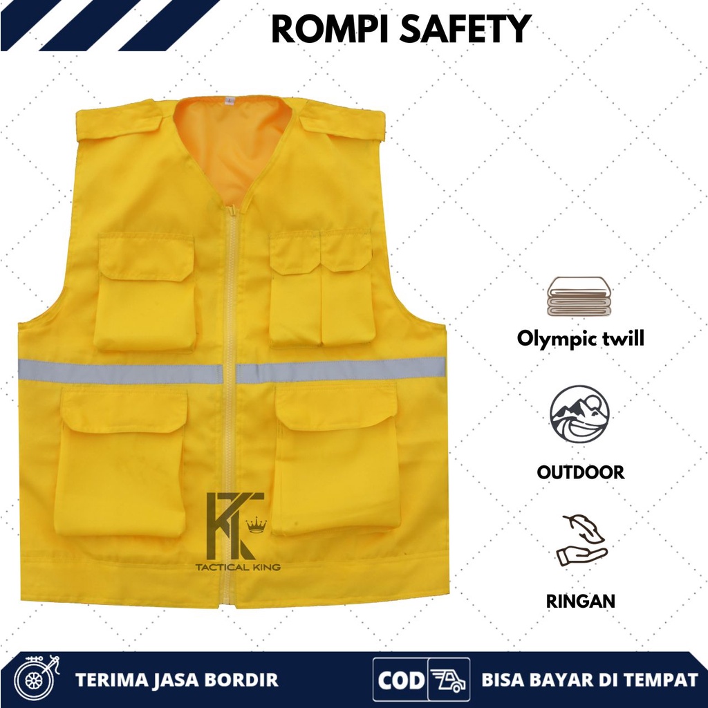 Rompi Proyek - Rompi Safety - Rompi Tambang - Rompi kain - Rompi K3 - Rompi Stabilo