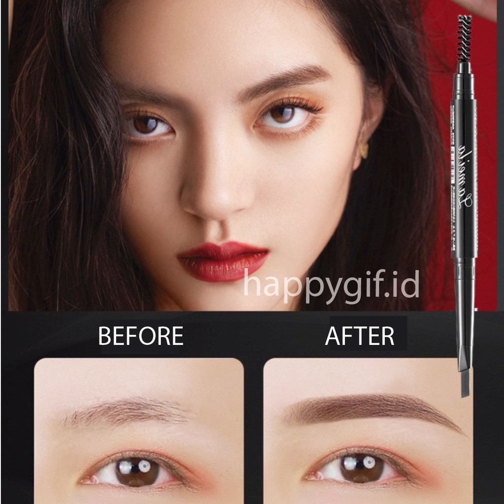 LAMEILA Pensil Alis 2 in 1 Eyebrow 4 Warna Kepala Ganda LA206 903
