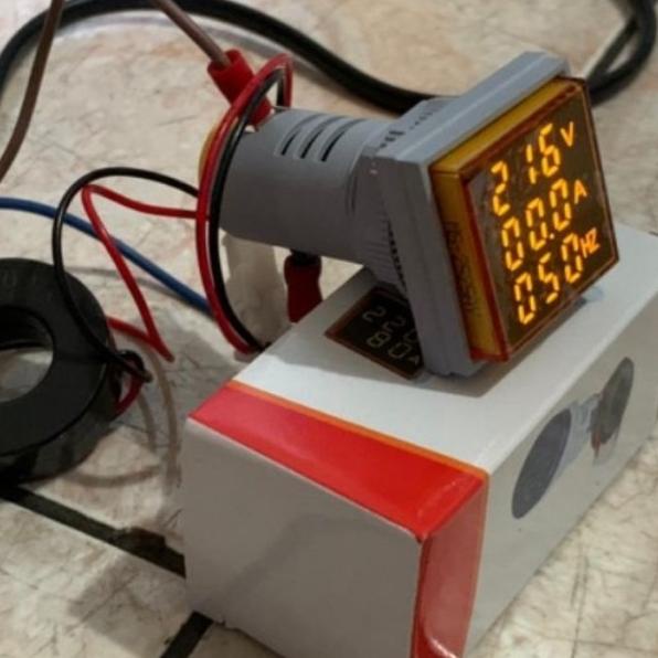 Digital AC voltmeter ampere meter frequency meter 3 in 1 - Putih