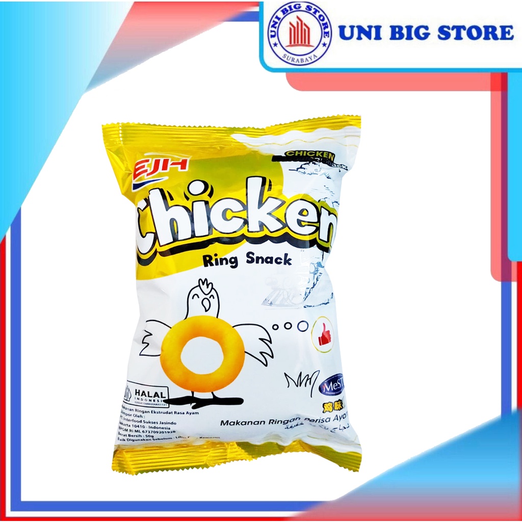 

EJH Chicken Ring Snack 50 gr Camilan Bentuk Cincin Rasa Ayam