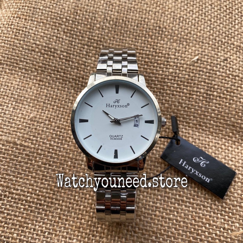 Jam Tangan kasual pria Jam tangan mewah pria haryxson balok baru  anti air stainlessstell tanggal aktif